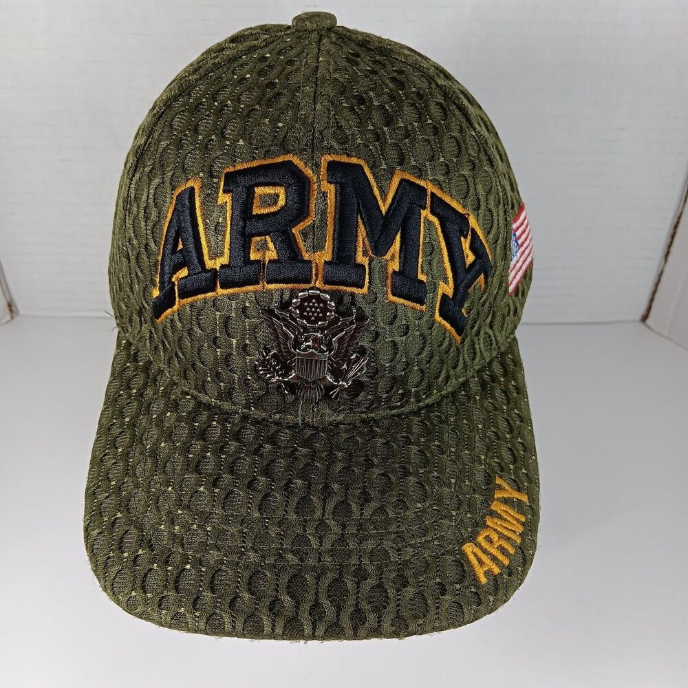 U.S. Warriors USA Army Hat Green Patriotic Military American Flag Eagle Crest
